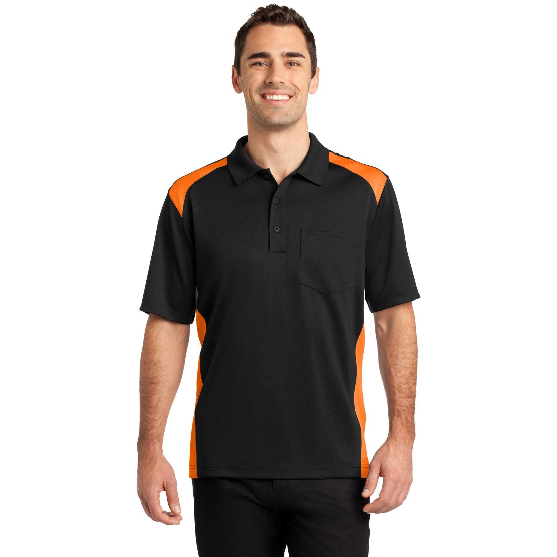 CornerStone-CornerStone® Select Snag-Proof Two Way Colorblock Pocket Polo. CS416-MedTech-5